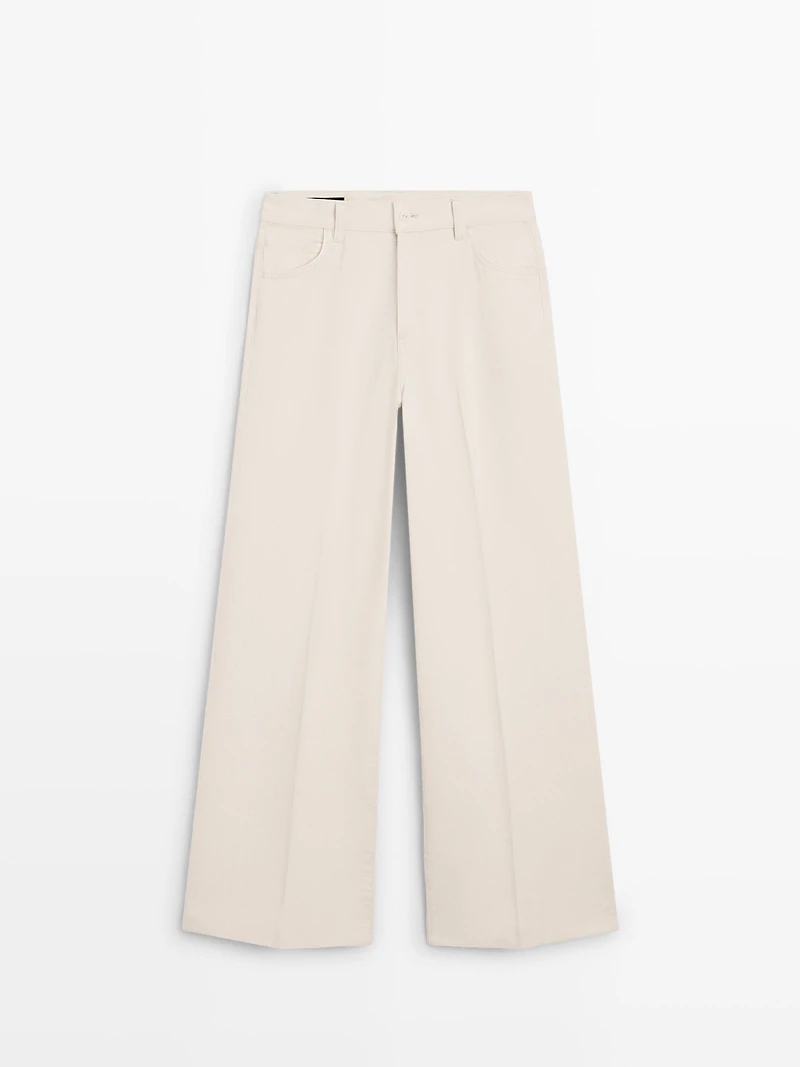 High-waist palazzo jeans