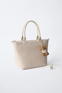 NYLON TOTE BAG WITH PUPPY CHARM