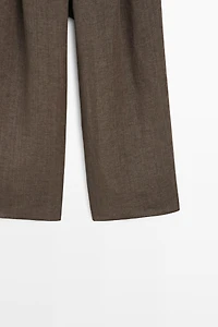 Linen melange darted trousers