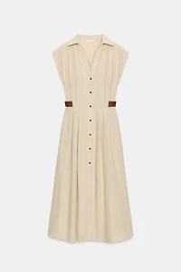 LINEN BLEND SHIRTDRESS