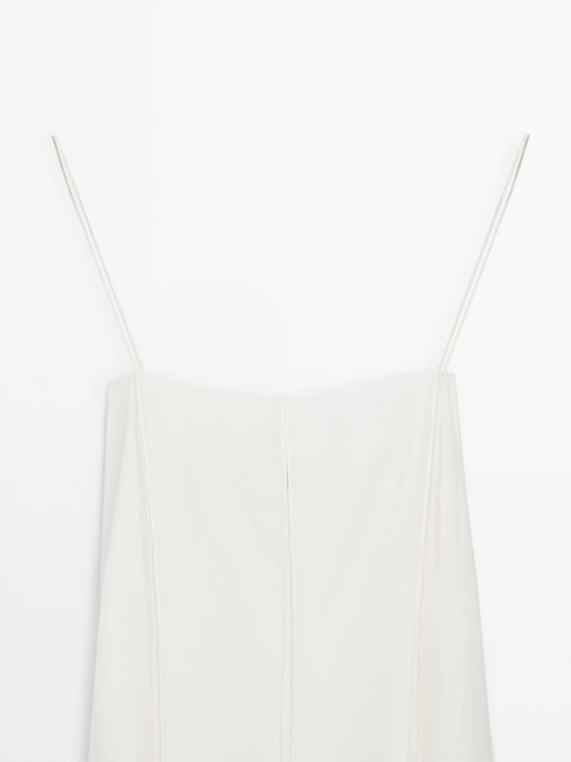 Robe midi bretelles fluide