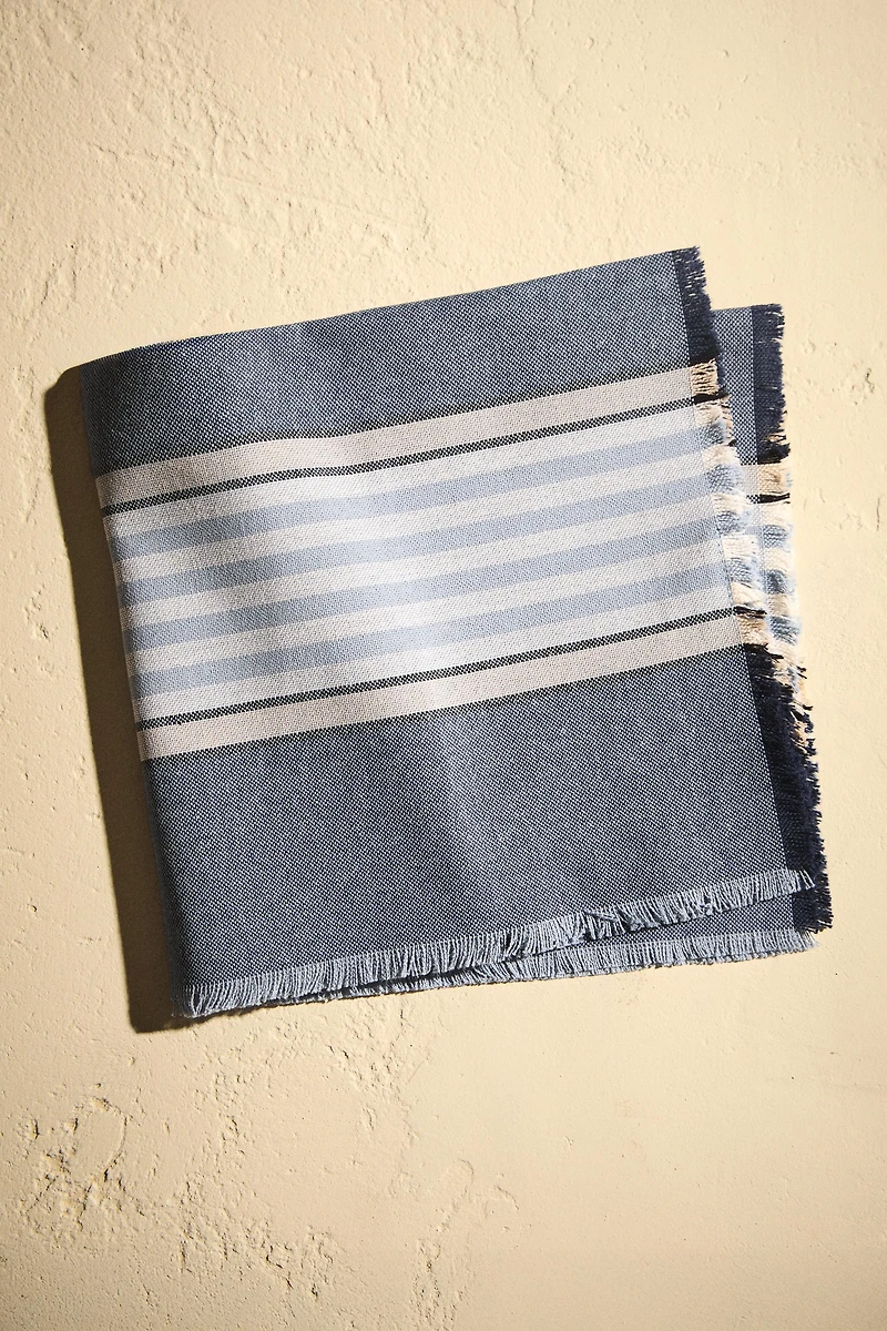 LOT DE 2 SERVIETTES DE TABLE RAYURES FIL TEINTÉ