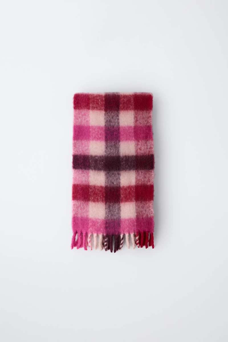 PLAID KNIT SCARF
