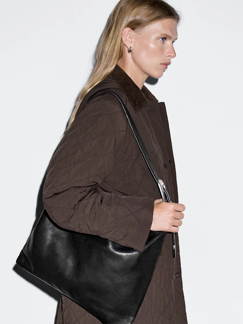 Long coat with corduroy detail