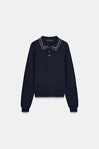 CONTRAST PIPING KNIT POLO SHIRT