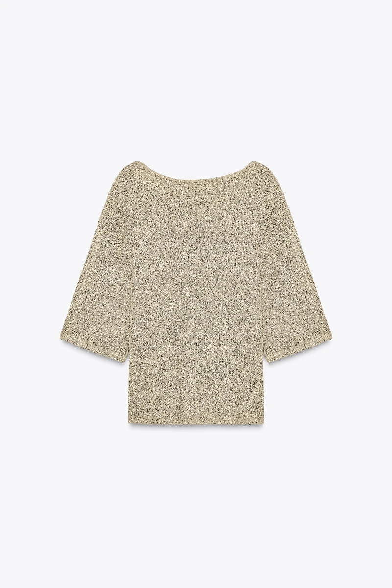 TOP CAPE EN MAILLE AJOURÉE