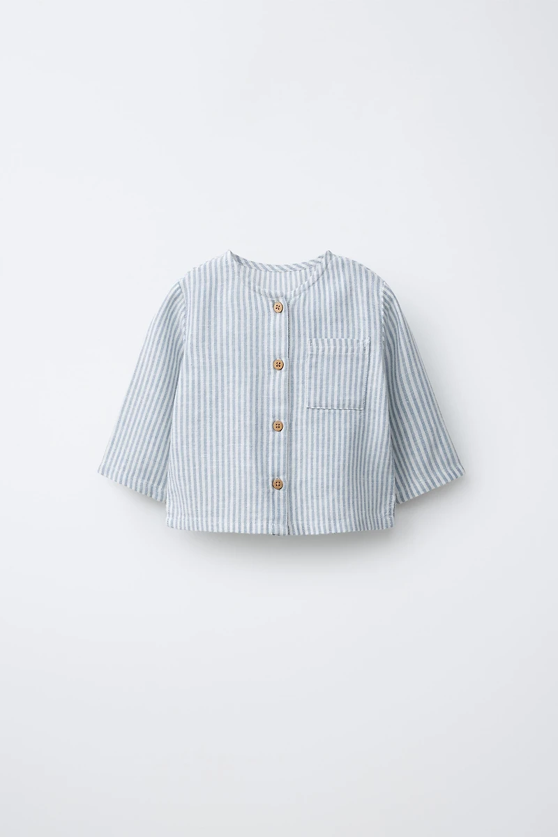 CHEMISE À RAYURES AVEC LIN