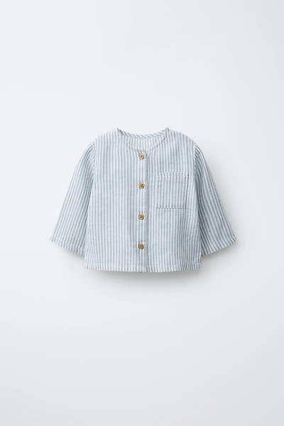 CHEMISE À RAYURES AVEC LIN