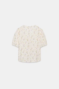 FLORAL PRINT PINTUCK BLOUSE