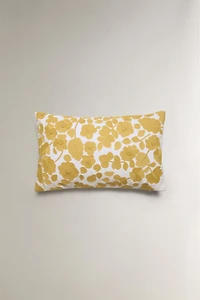 EMBROIDERED FLORAL THROW PILLOW COVER