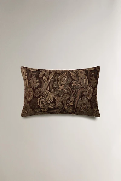 FLORAL JACQUARD CUSHION COVER