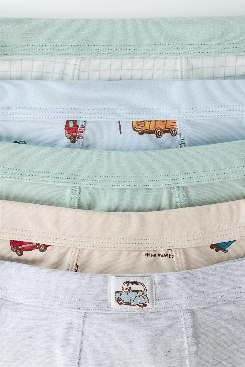 2-6 YEARS/ FIVE-PACK OF CAR BOXERS