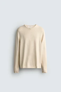 RELAXED FIT COTTON V-NECK JUMPER