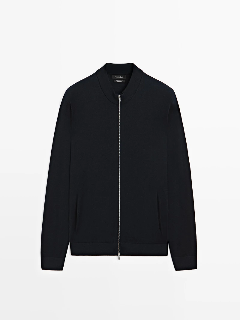 Cardigan 100 % laine mérinos à fermeture Éclair