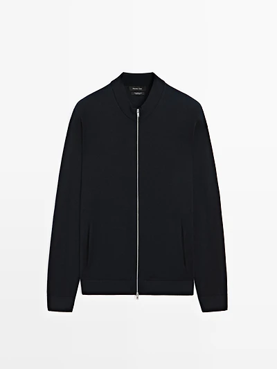 Cardigan 100 % laine mérinos à fermeture Éclair