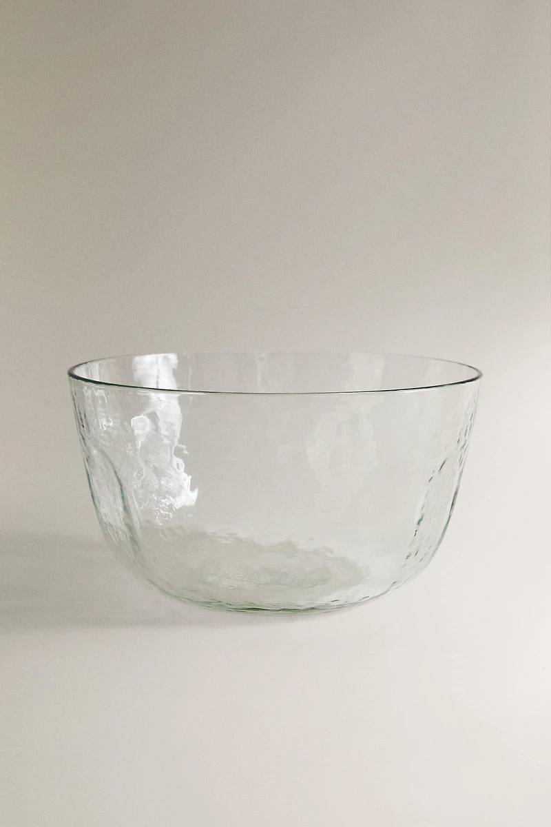 HAMMERED GLASS SALAD BOWL