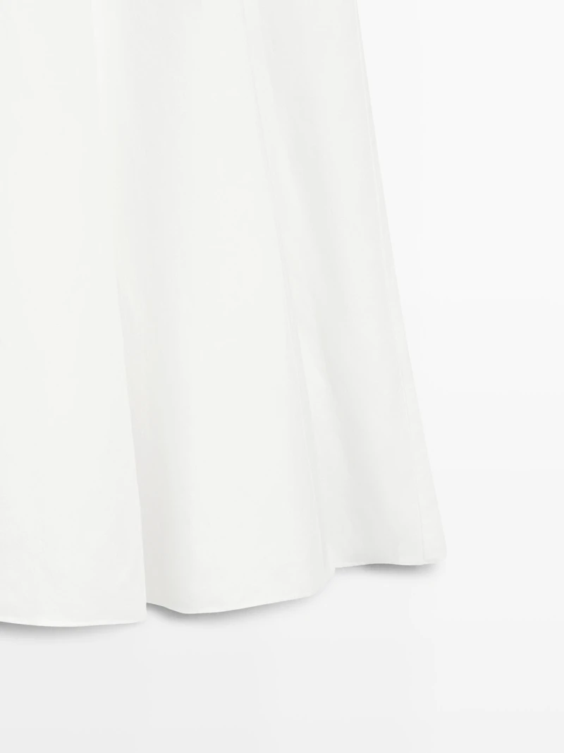 Flowing linen blend midi dress