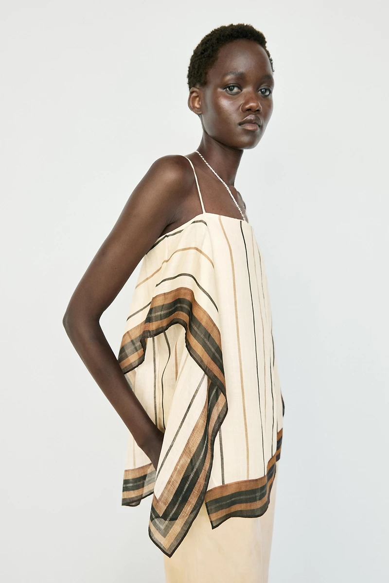 Flowing striped strappy top