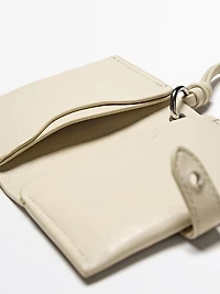 Nappa leather charm card holder