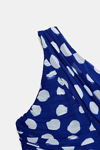 ROBE COURTE DRAPÉE À POIS