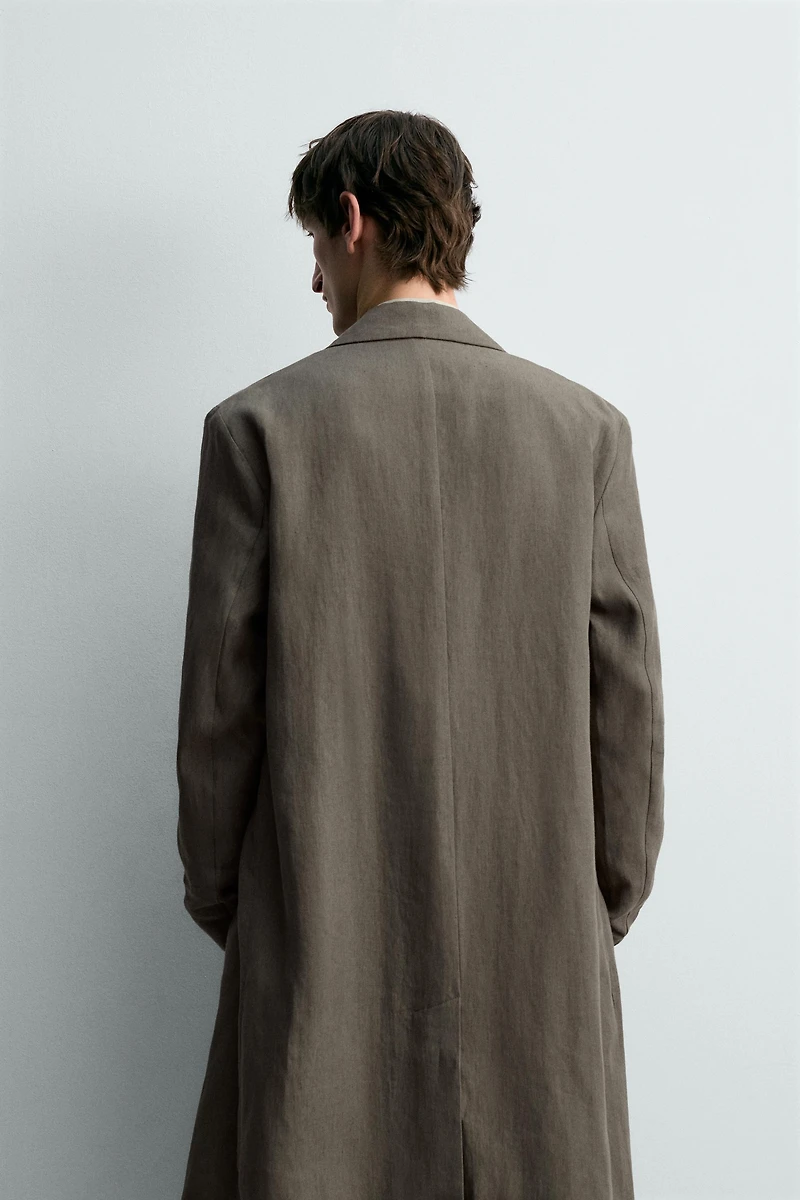 VESTE LONGUE 100% LIN