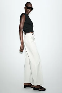 METALLIC BUTTON PANTS