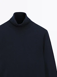 Pull laine col roulé