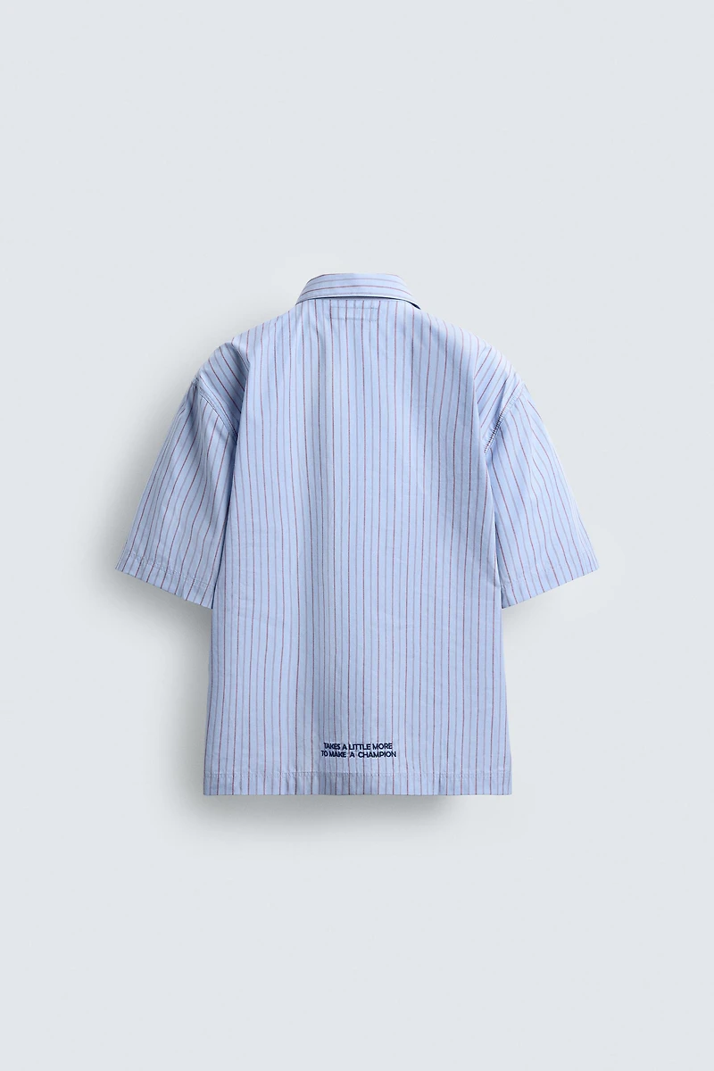 CHEMISE À RAYURES AVEC PIÈCES CHAMPION ® X ZARA