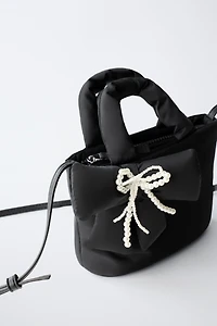NYLON BOW CROSSBODY BAG