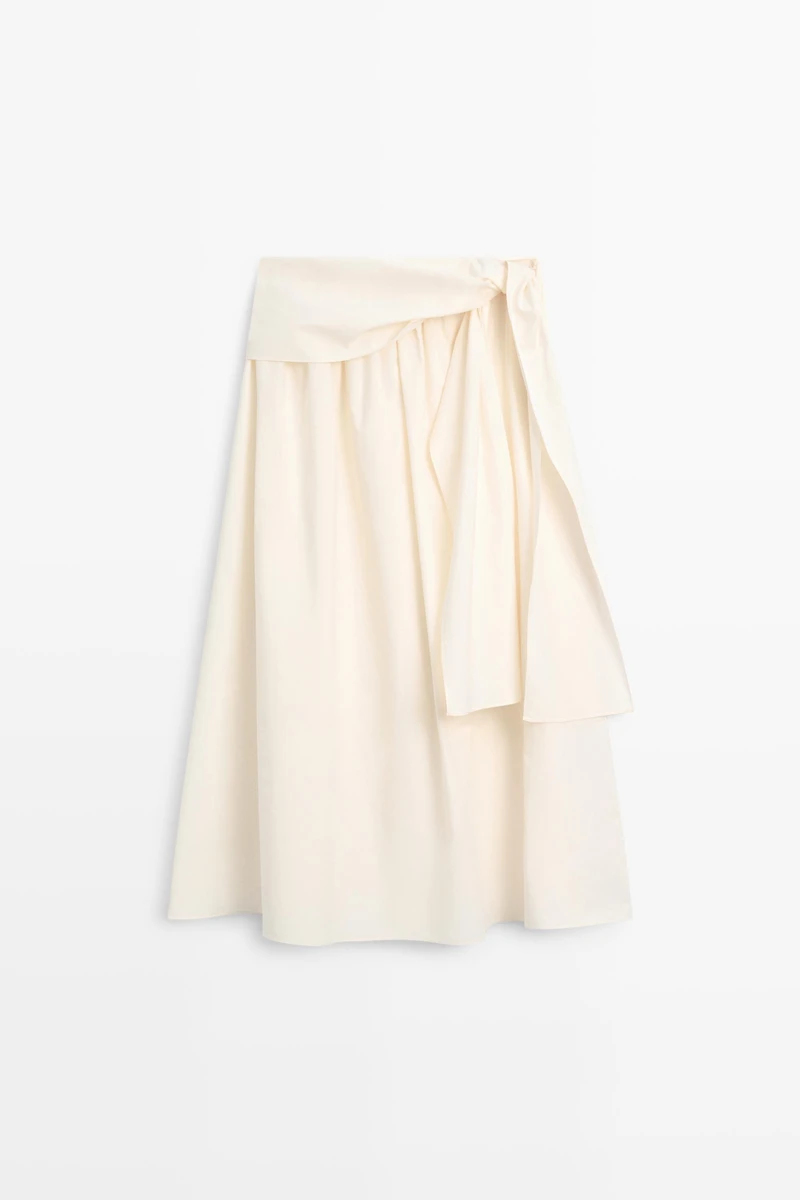 Flowing skirt with scarf detail