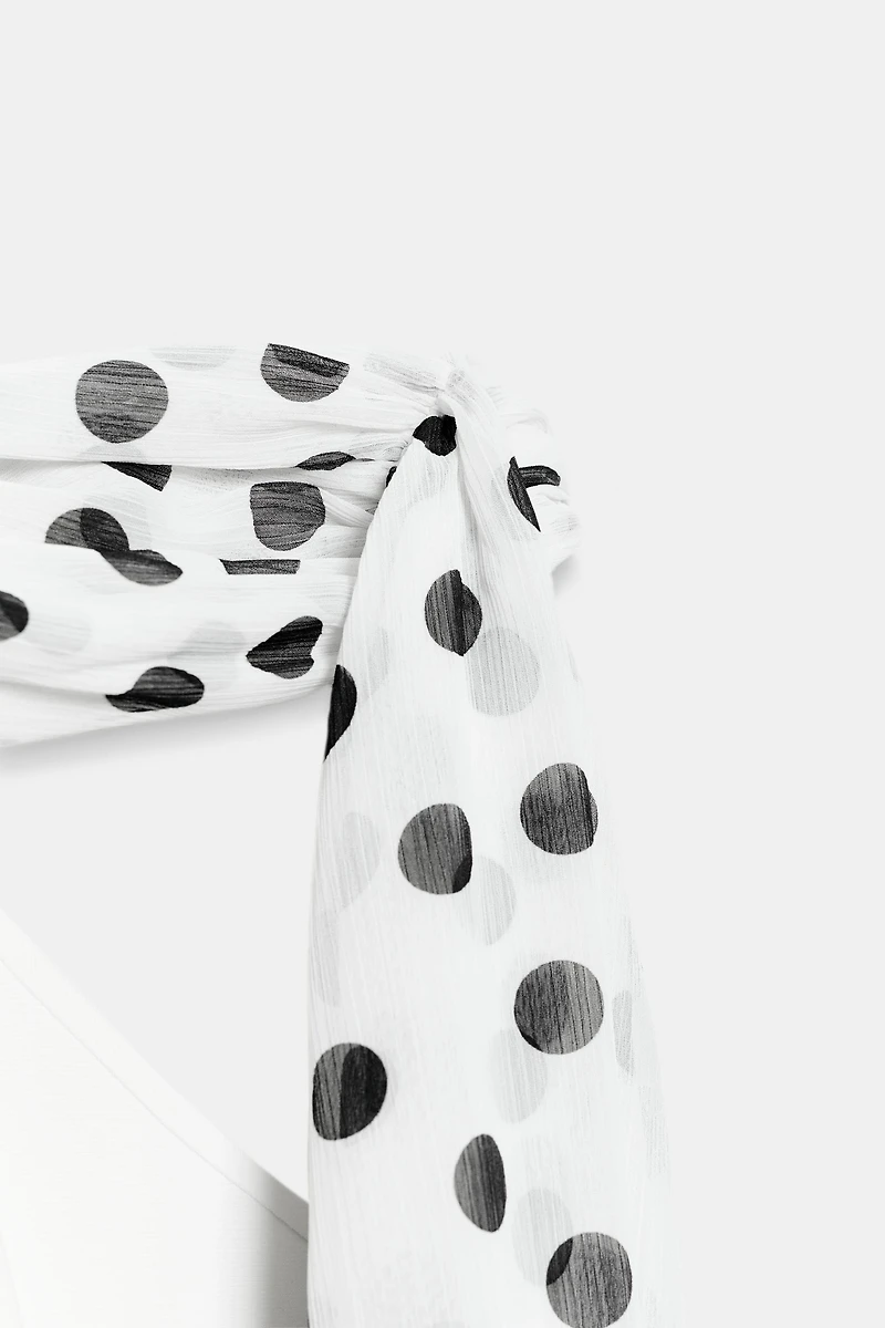 POLKA DOT HALTER SCARF DRESS