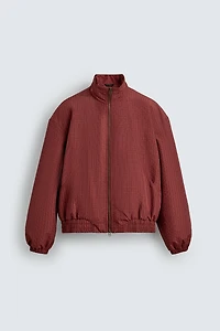 PLAID PUFFER WINDBREAKER JACKET