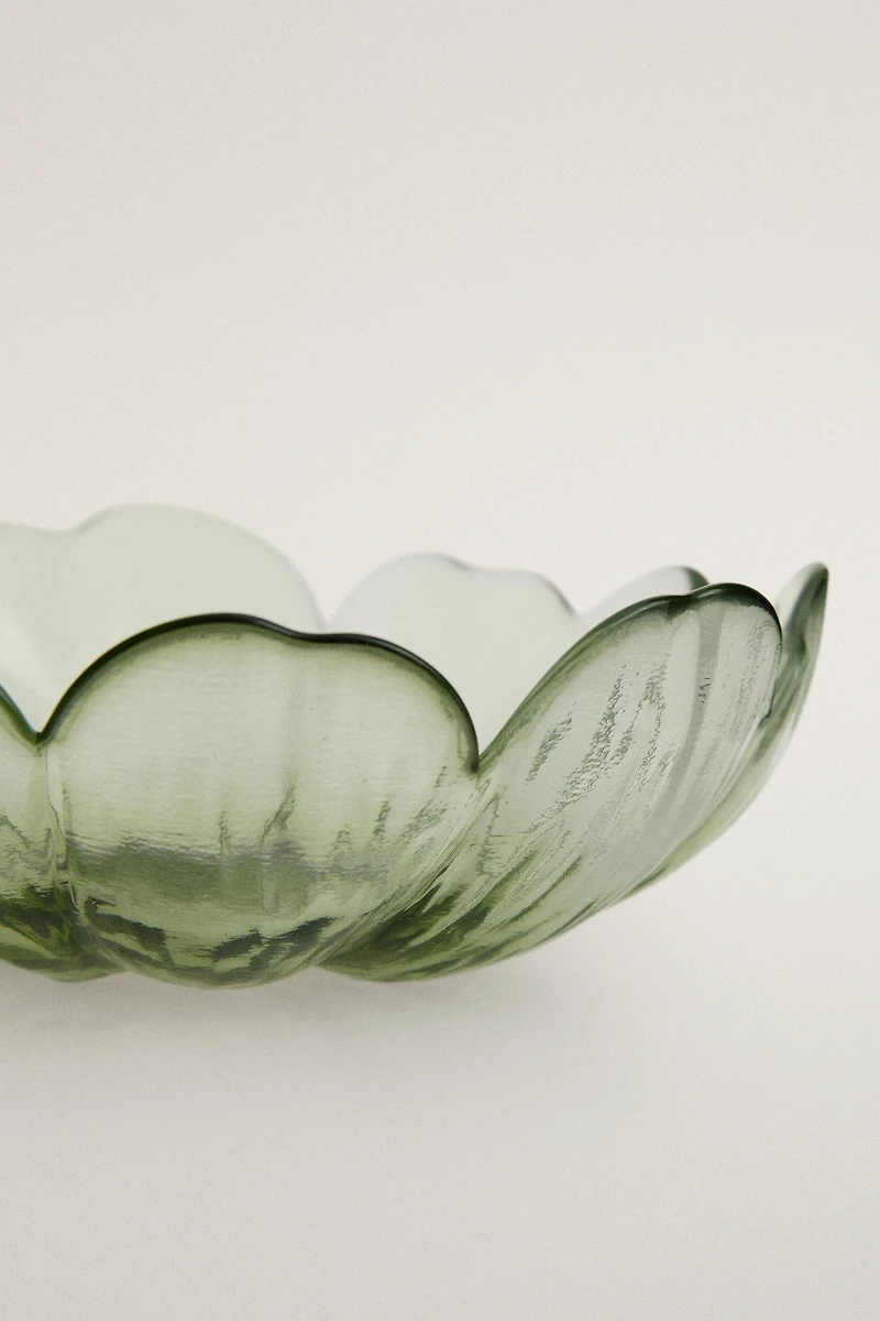 FLORAL GLASS BOWL