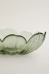 FLORAL GLASS BOWL