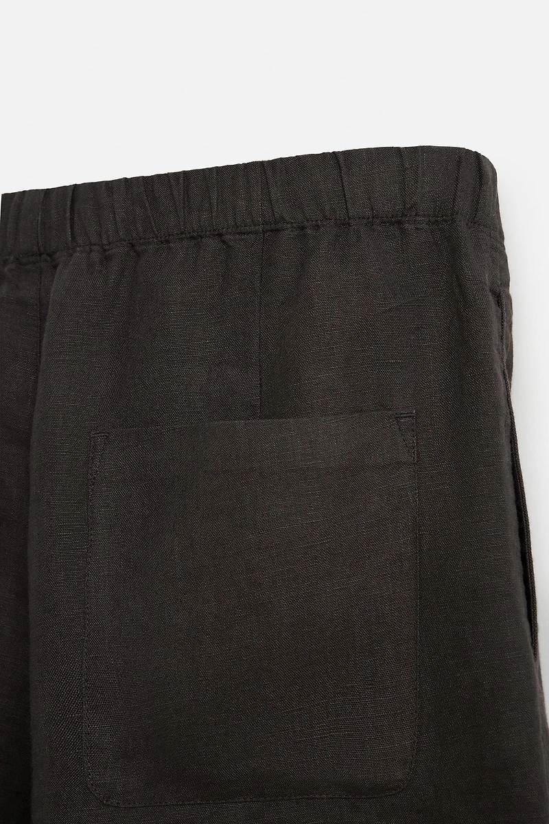 100% LINEN BERMUDA SHORTS