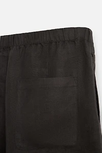 100% LINEN BERMUDA SHORTS