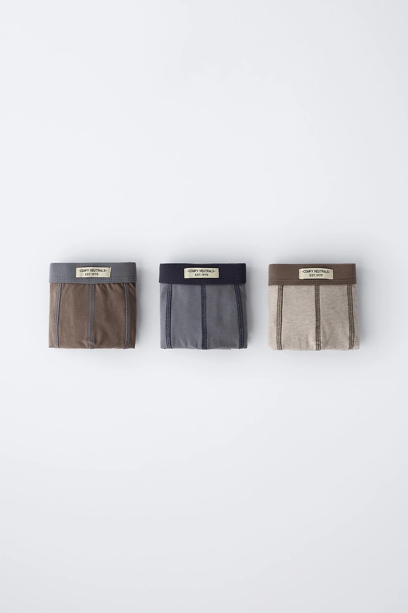 3-6 YEARS/ THREE-PACK OF BOXERS WITH LABEL