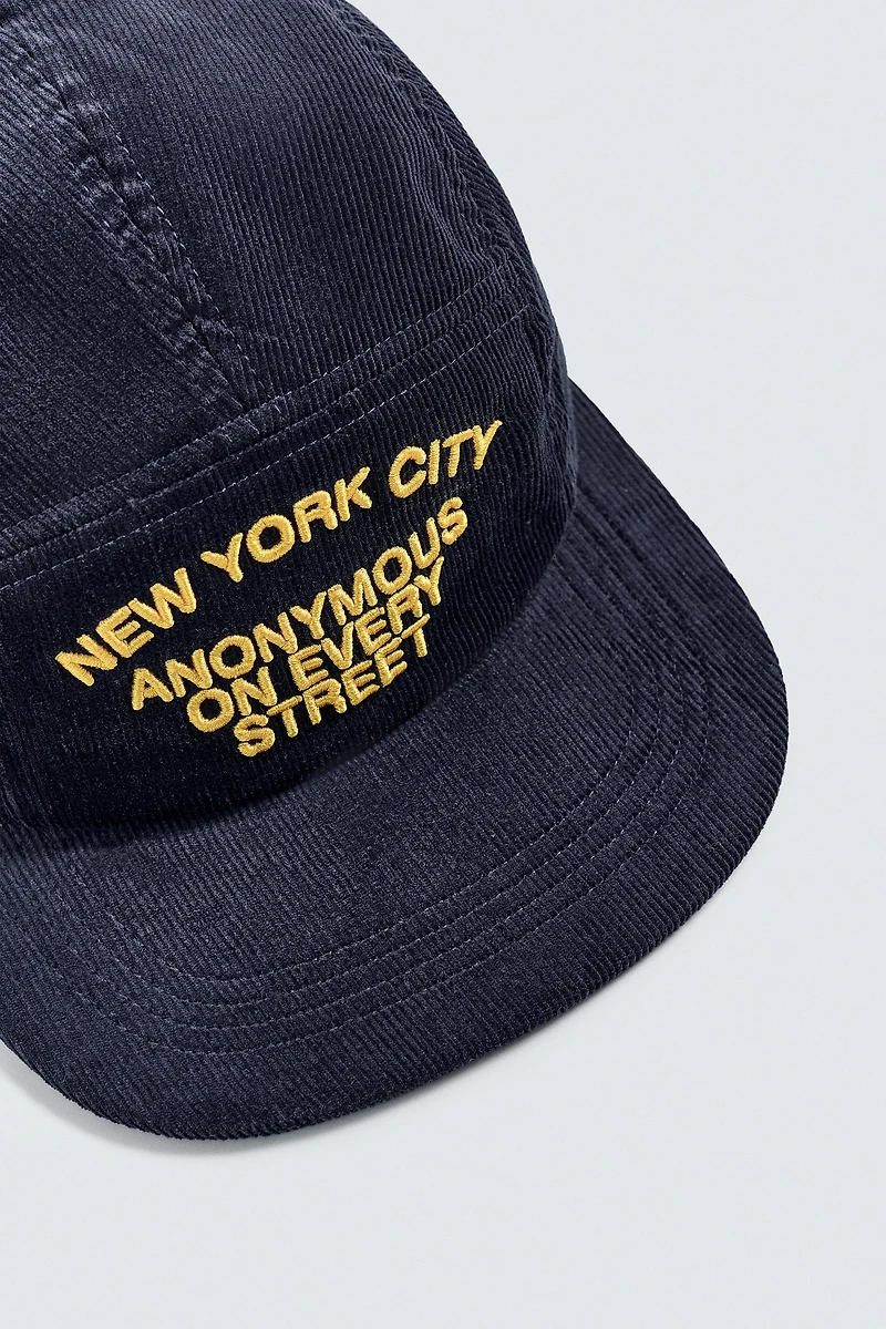 CORDUROY EMBROIDERED CAP