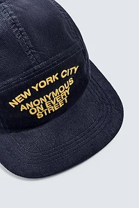 CORDUROY EMBROIDERED CAP