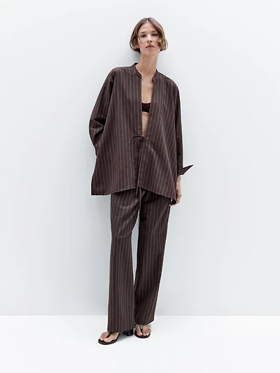 Kimono fluide rayures tennis