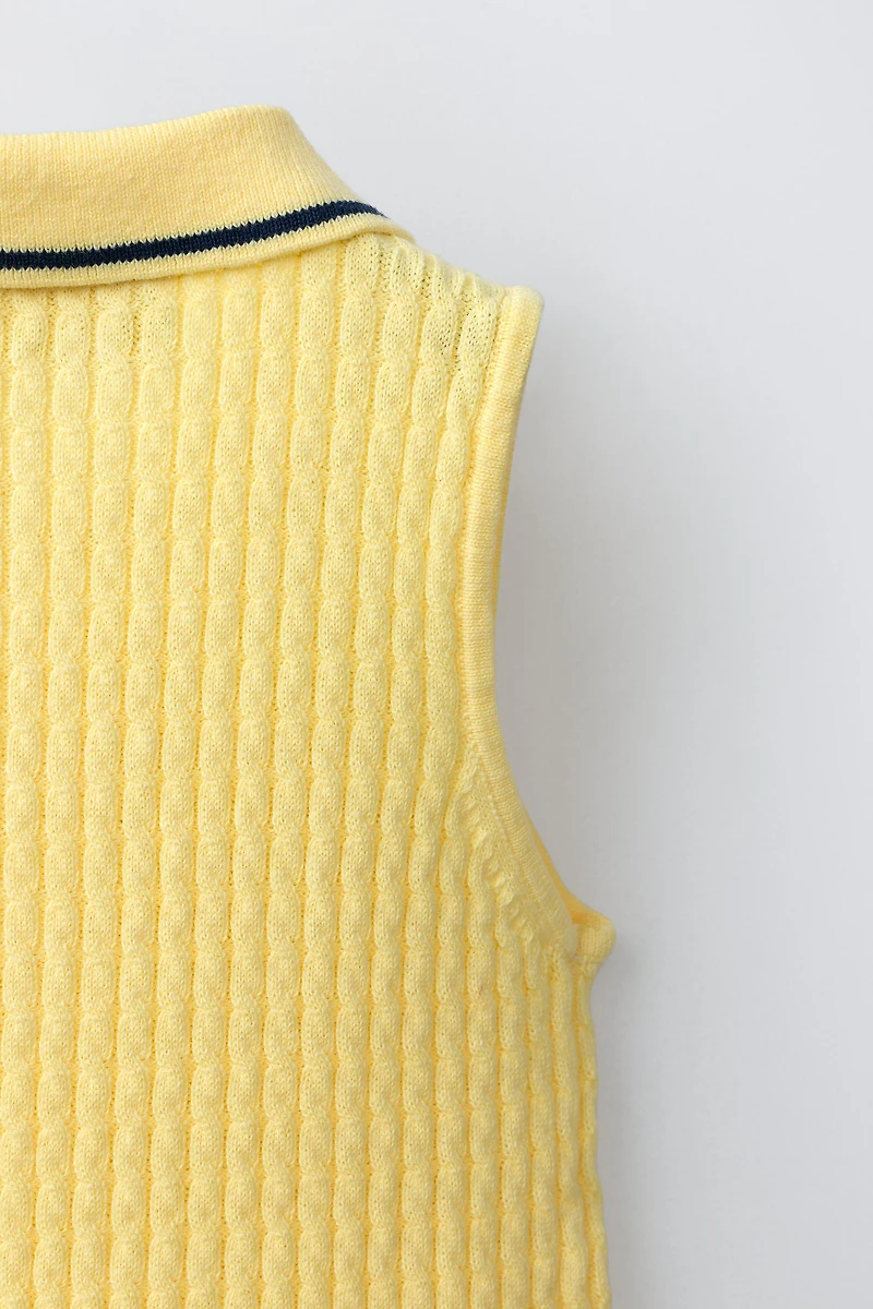 PENN © CABLE KNIT POLO TOP