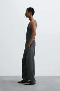 RIBBED COTTON-HEMP TANK TOP