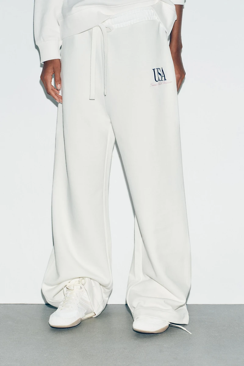 COTTON TEXT PANTS