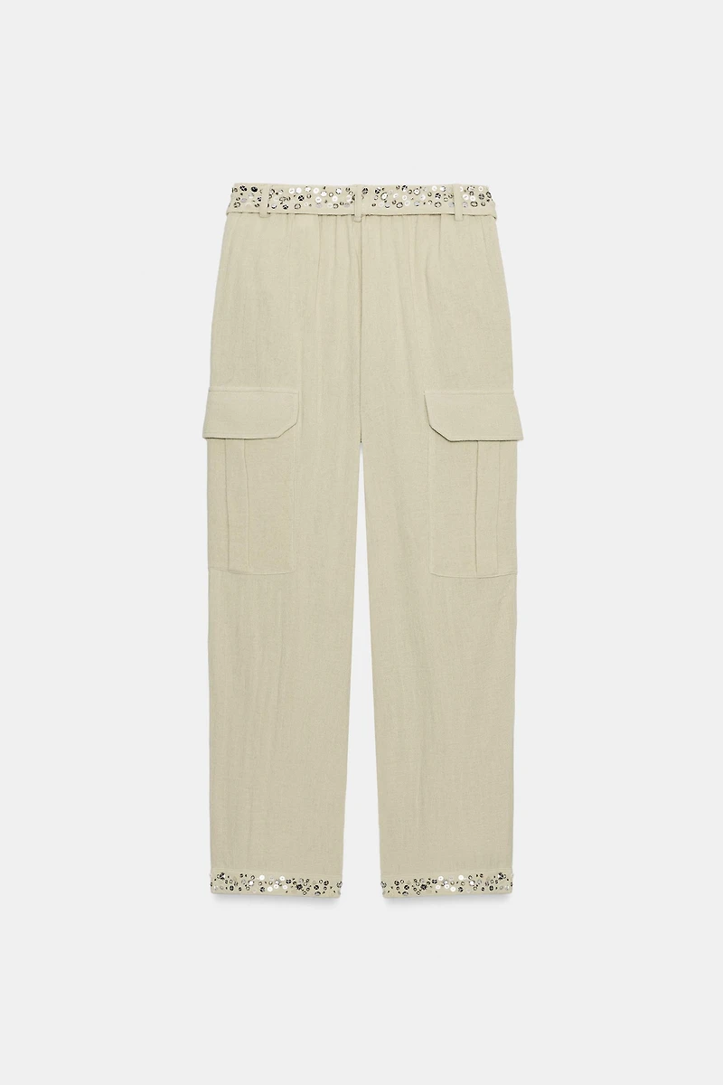SEQUIN CARGO PANTS ZW COLLECTION