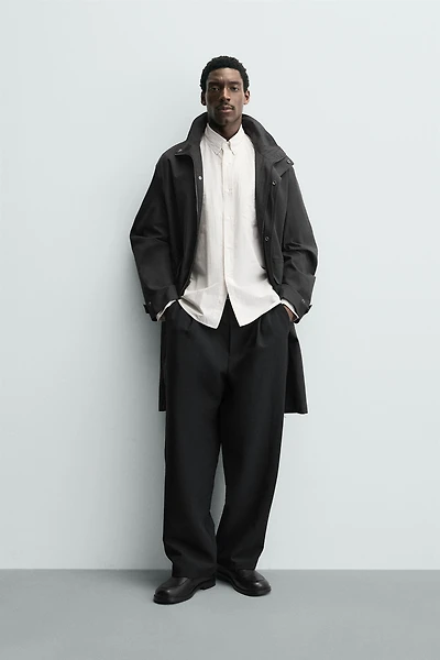 WAXED FINISH TRENCH COAT