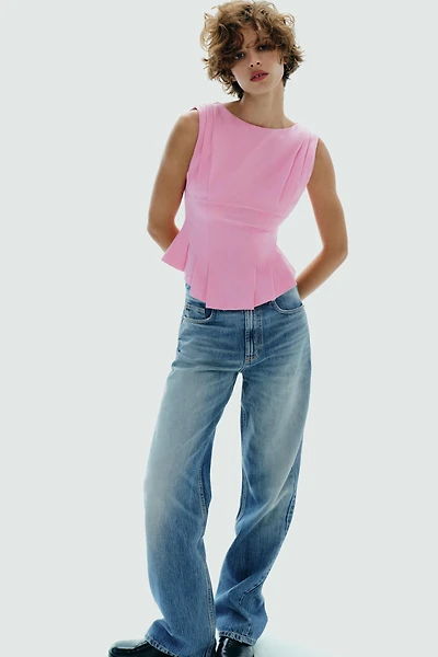PLEATED ZIP TOP