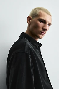 RELAXED FIT VELVET OVERSHIRT