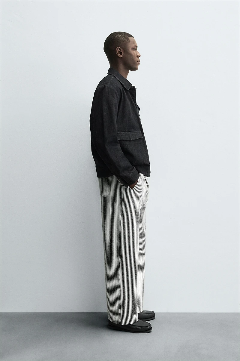 STRIPED SEERSUCKER COMFORT PANTS