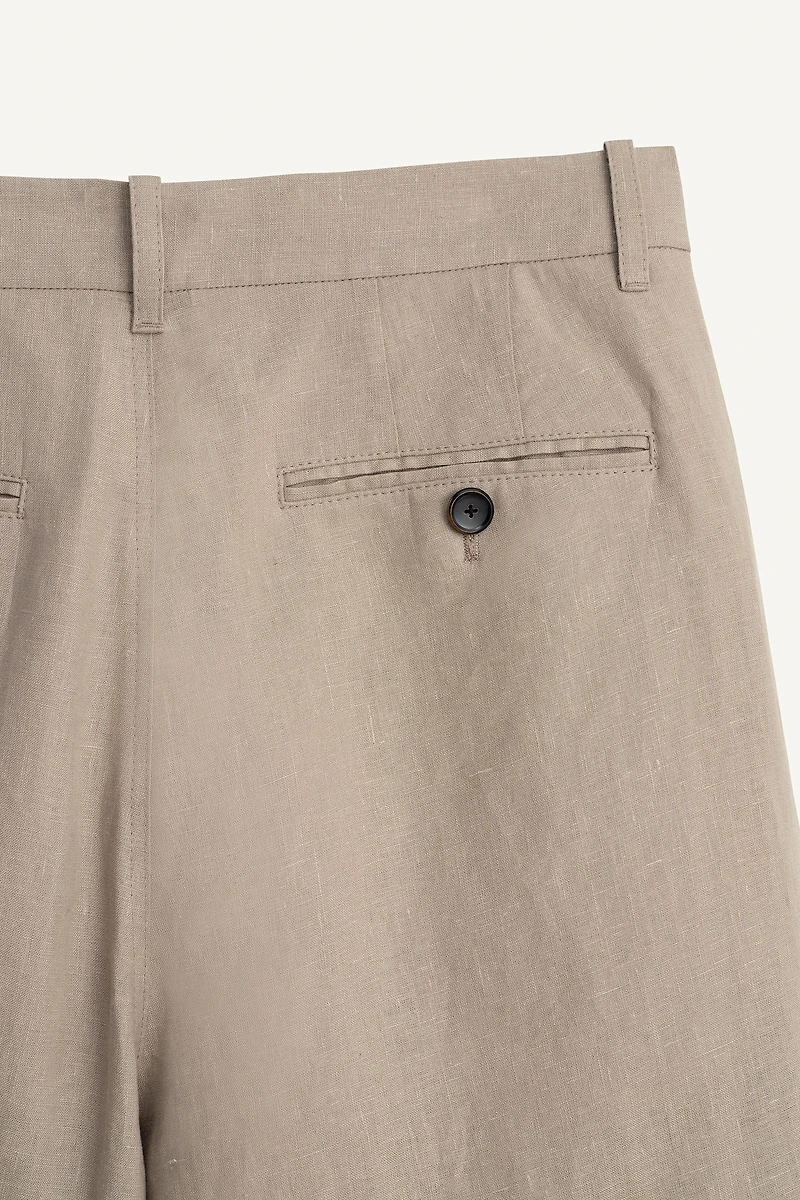 100% LINEN WIDE FIT WRAP SHORTS