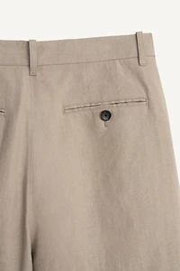 100% LINEN WIDE FIT WRAP SHORTS